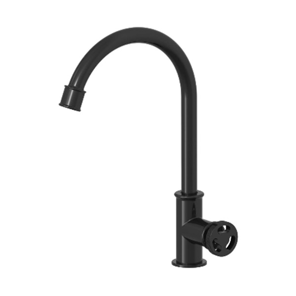 Sanipro black single handle kitchen faucet