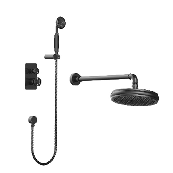 Sanipro new design black brass bathroom shower set