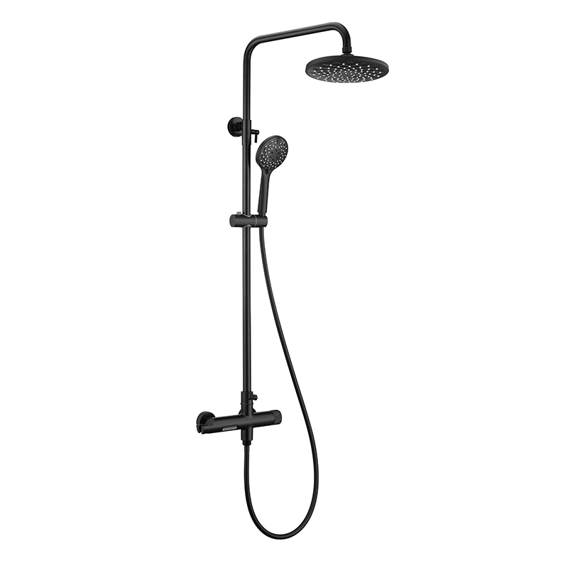 Sanipro brass constant temperature black shower set